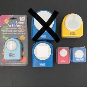 5 assorted jumbo paper hole punchers